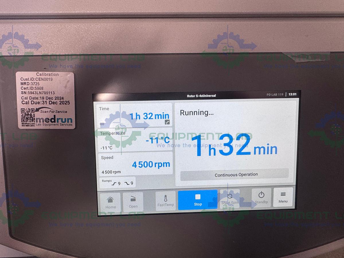 Used Eppendorf 5910Ri Refrigerated Centrifuge w/ S-4X Universal Rotor 4500 RPM