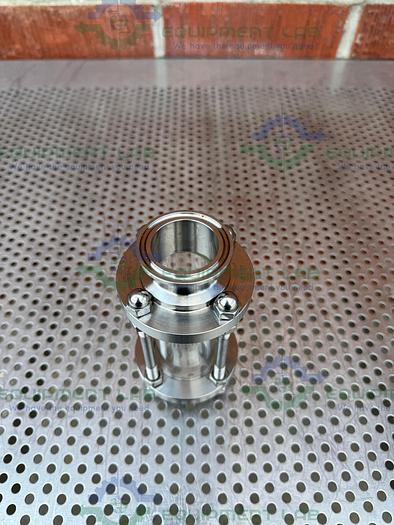 Used 316L  Stainless Steel Single Wall  In Line Sight Glass w/ 1 1/2" Sanitary Fitting