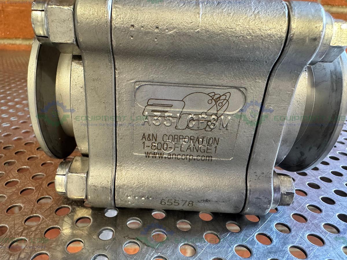 Used A&N Corporation A35I Stainless Steel Ball Valve w/ KF50 Vacuum Fitting