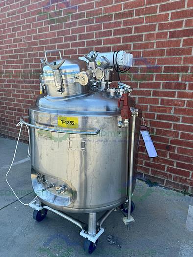 Used Precision Stainless 500 Liter Stainless Steel Jacketed Reactor w/ 0.5 HP Mixer