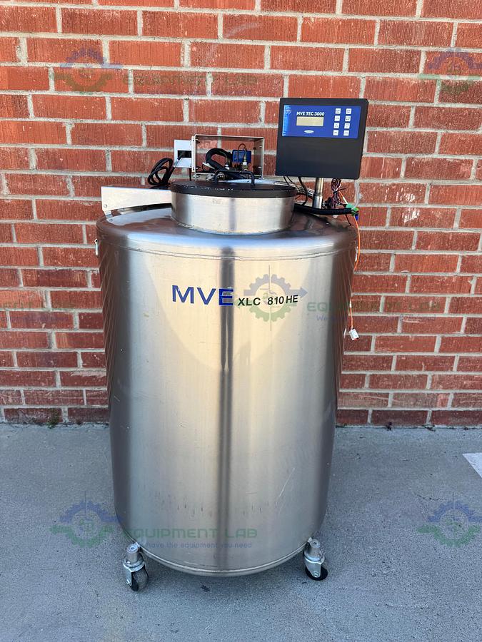 Used CHART MVE XLC 810 HE-F Liquid Nitrogen Cryogenic Storage Tank w/ TEC 3000