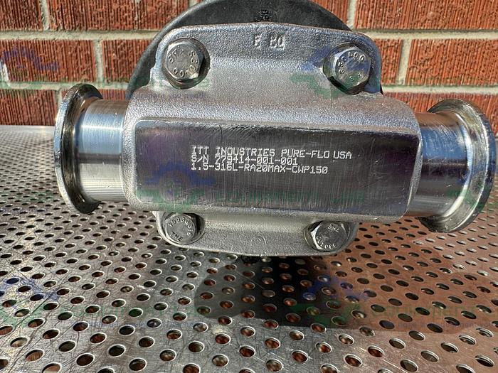 Used ITT Pure-Flo  A217 Diaphragm Valves 90PSI w/ 1 1/2" Sanitary Fitting