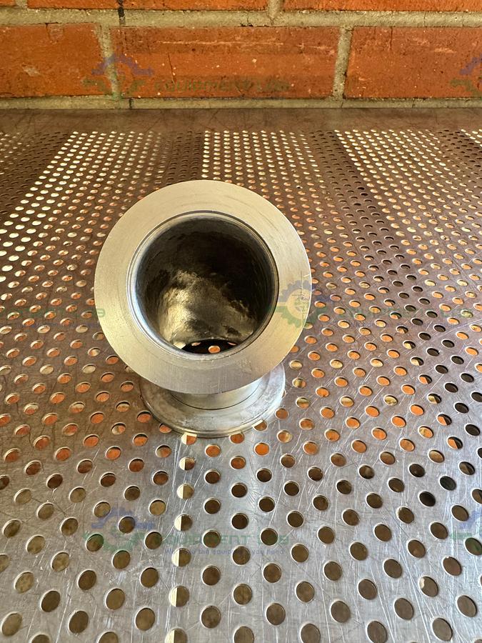 Used Stainless Steel 45 Degree KF 50 Elbow Nipple Vacuum Fitting