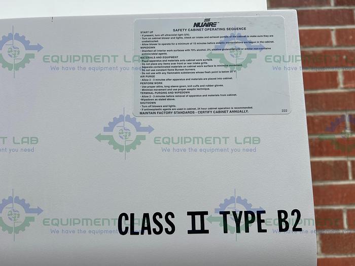  for parts or not working Nuaire  NU-430-600 Class II Type B2 Biological Safety Cabinet 6 Ft