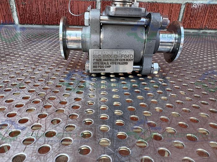 Used PBM  SIC-E5X-D-F04D Stainless Steel Ball Valve w/ 1" Sanitary Fitting