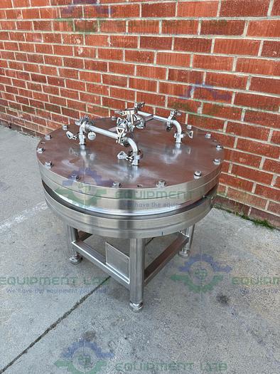 Used Mann Stainless Steel 800mm x 100mm Chromatography Column w/ Micron Filter Mesh