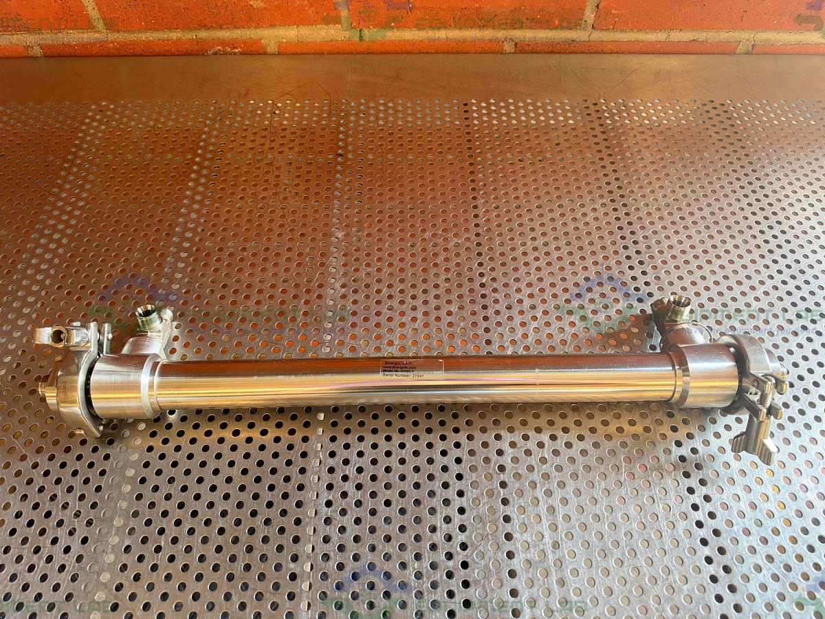 Used Exergy 01095-3 Stainless Steel Shell and Tube Heat Exchanger 2.83 ft cubed