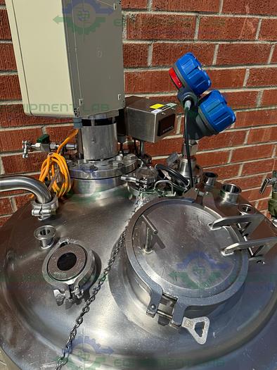 Used Precision 250 Liter Stainless Steel Jacketed Reactor 45 PSI w/ Lightnin Mixer.