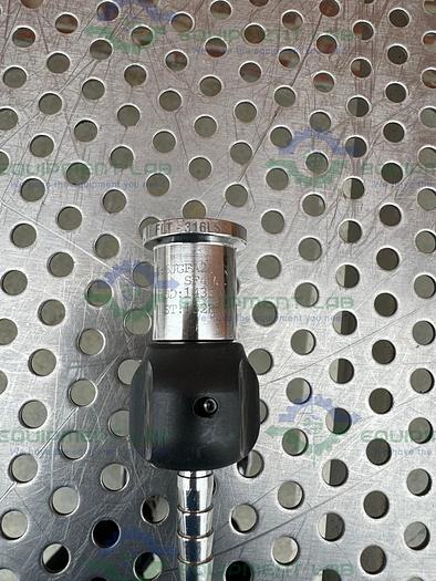 Used Lot of 3 - Fluid Line  In Line Diaphragm Valve w/ 1/4" Sanitary to Hose Fitting