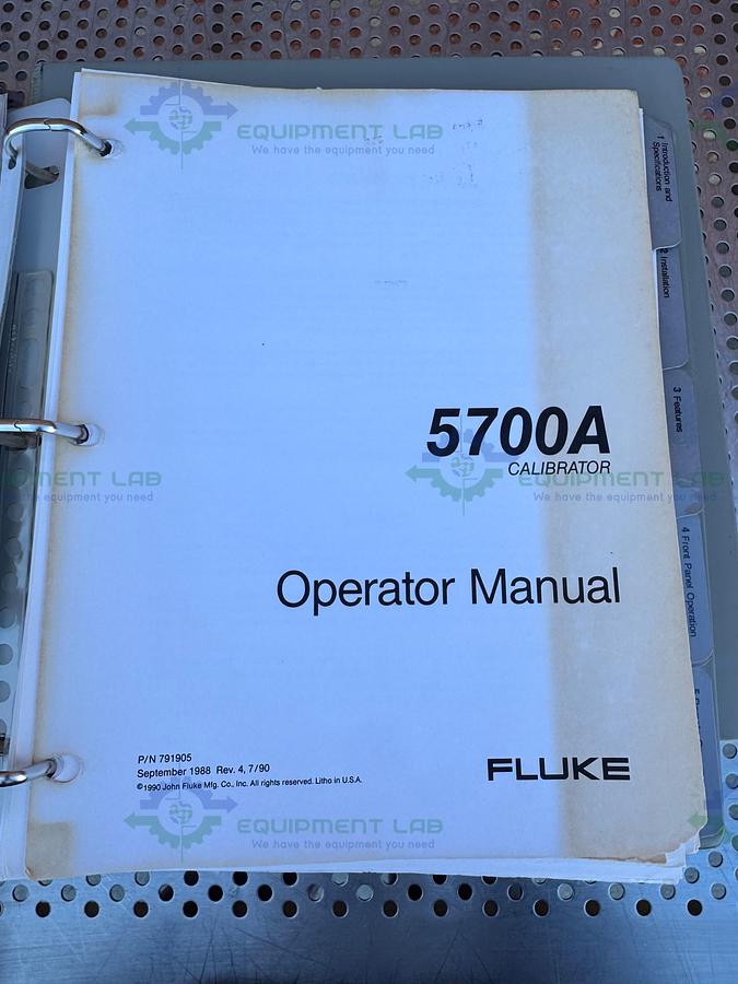 Used Fluke Calibration 5700A High Performance Multi Function Calibrator NOT CALIBRATED