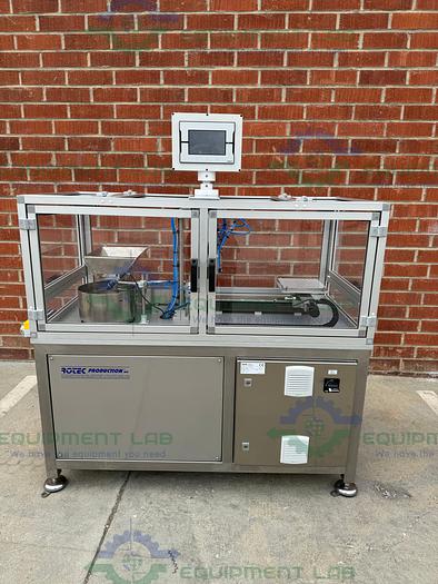 Used Rotec  Pistonmachine For Vial Caps / Stoppers w/ Vibratory Feeder Bowl