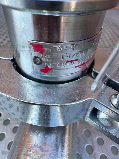 Used BS&B GR-C Safety Head 1 1/2" Fitting w/ 45 PSIG Rupture Disc, 1 1/2" Tee Fitting