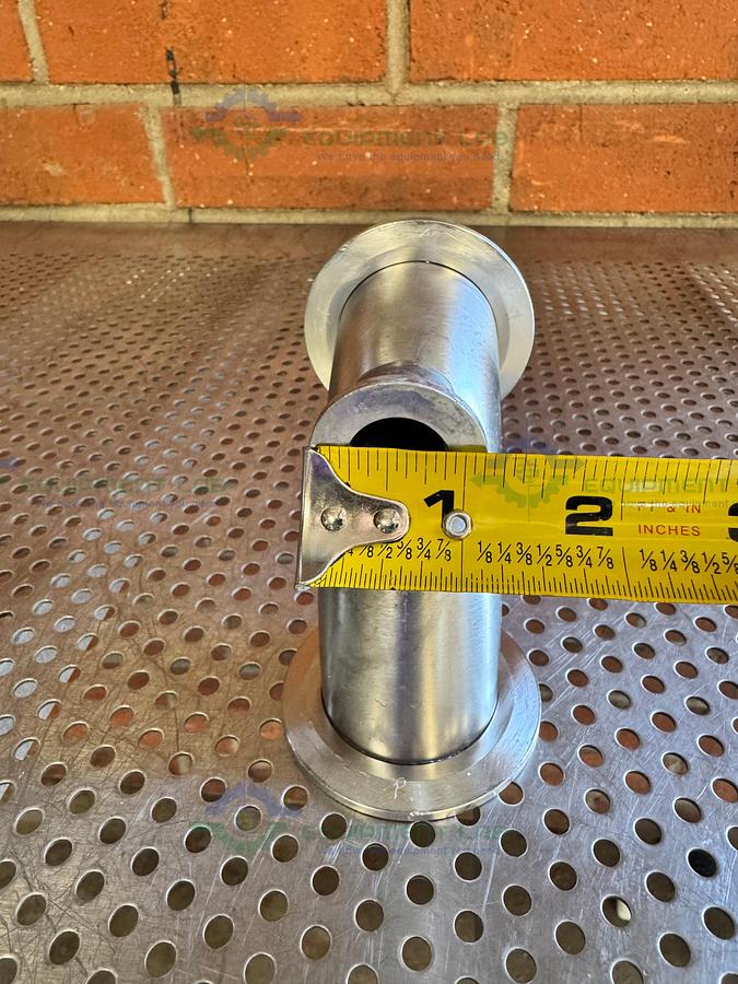 Used Stainless Steel 3 way 90 Degree KF 50 to KF 16/10 Elbow Nipple Vacuum Fitting