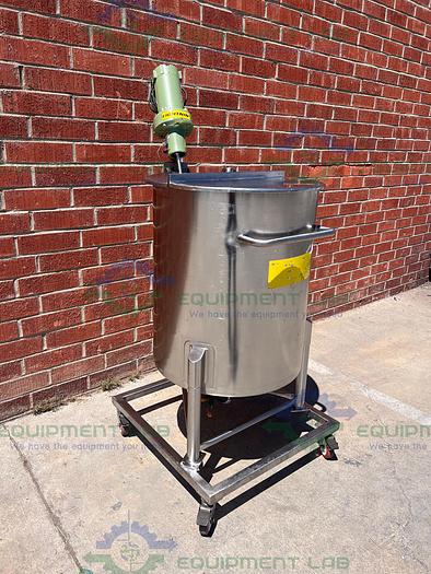 Used Stainless Steel  250 Liter Mixing Tank w/ Top Mixer 1/4 HP