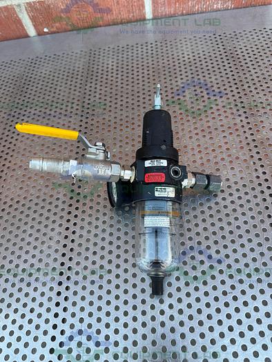 Used Parker 06E21A13AA Pneumatic Filter Regulator w/ Gauge 0-160PSI, Valve