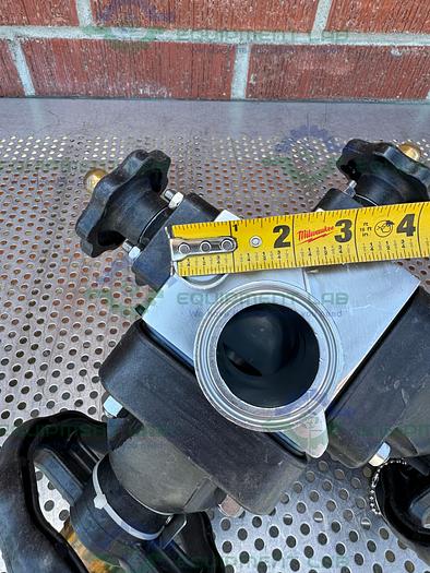 Used 4 ITT Pure Flo Stainless Steel Diaphragm Valve w/ 1/2" - 1 1/2 Sanitary Fittings