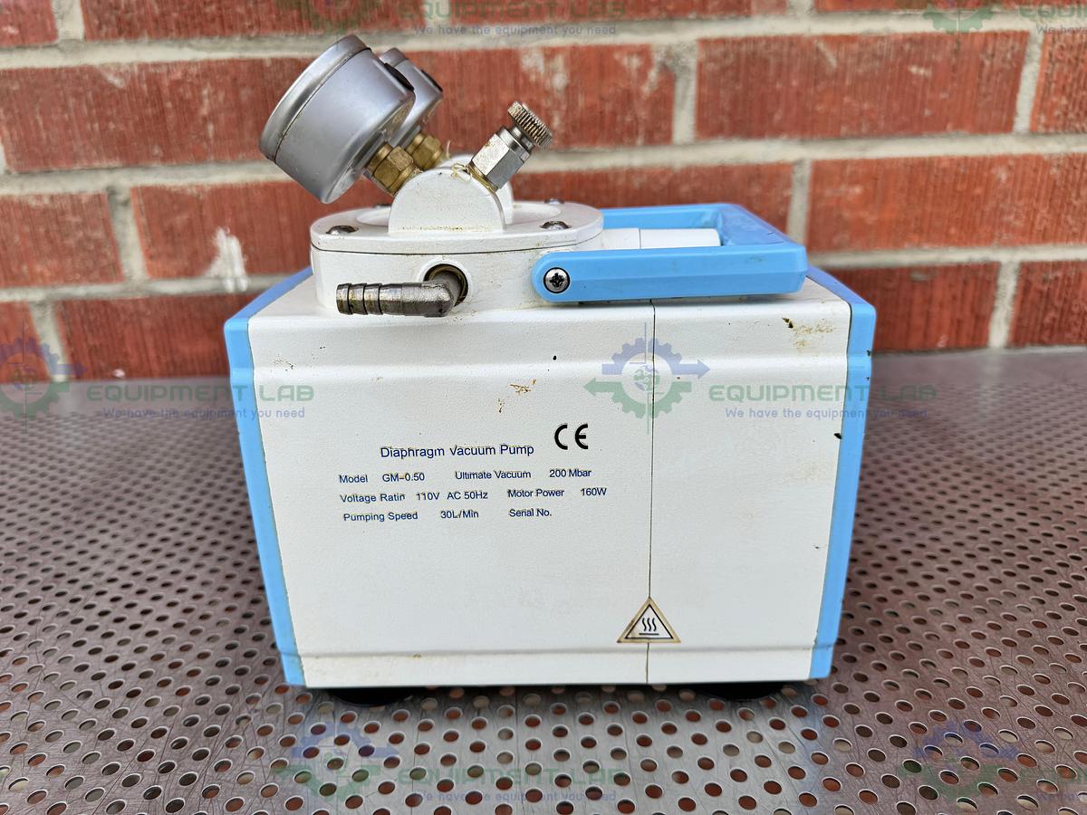 Used China GM-0.50 Diaphragm Vacuum Pump 200Mbar, 110V, w/ 30L/min Pumping Speed