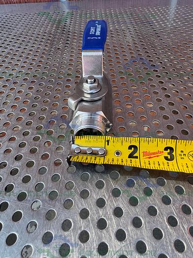 Used Superlok SBV210-S12-PE-BH Stainless Steel Ball Valve 1000 PSI w/ 3/4" Fitting
