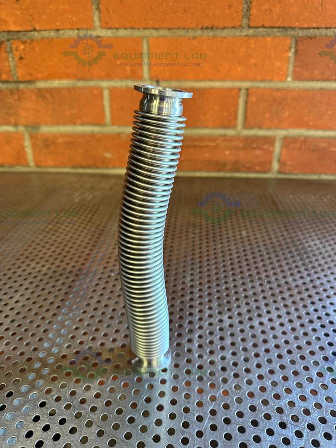 Used Stainless Steel Bellows Flexible Vacuum Hose 10" w/ KF 25 Fitting