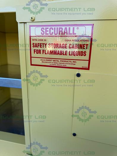 Used Securall 4 Gallon Flammable Liquid Storage Cabinet w/ Soft Close Door, Shelves