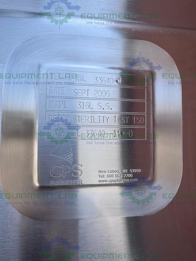 Used CPS Barrier Sterility Test 3 Station Isolator w/ Sternest Equinox, Clarus - C