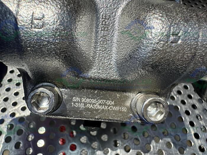 Used ITT Pure Flo 1-316L-RA20MAX-CWP150  Valve w/ 1" Sanitary Fitting