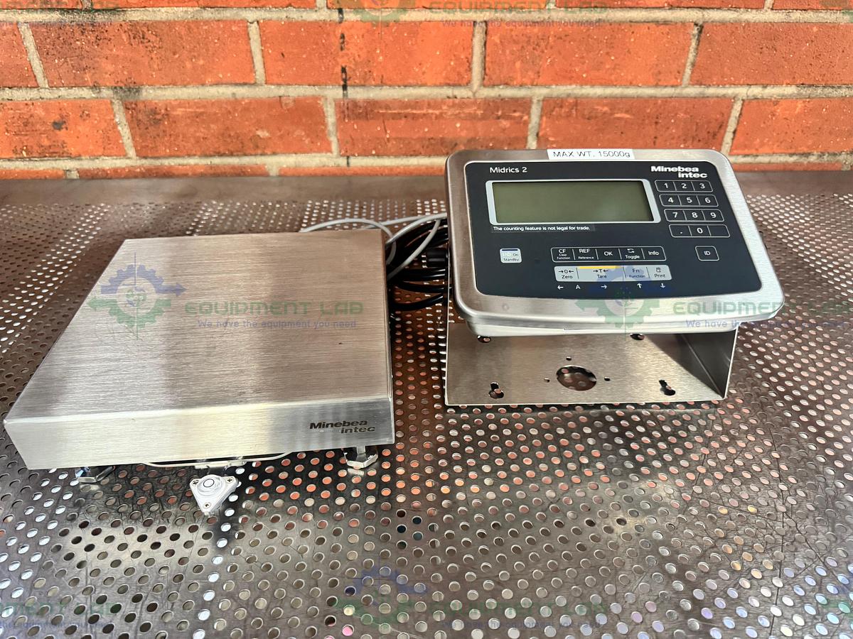 Used Minebea Intec CAPS1U-20CC-LU Stainless Steel Scale 10x10 w/ MIS2UR-V2, 30 LBS