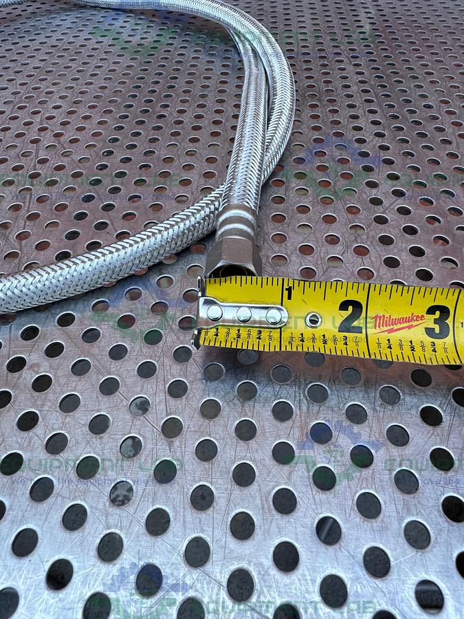 Used Unbranded 60" Stainless Steel Braided Hose w/ 1/2" NPT Fittings