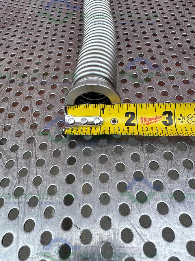 Used Stainless Steel Bellows Flexible Vacuum Hose 10" w/ KF 25 Fitting