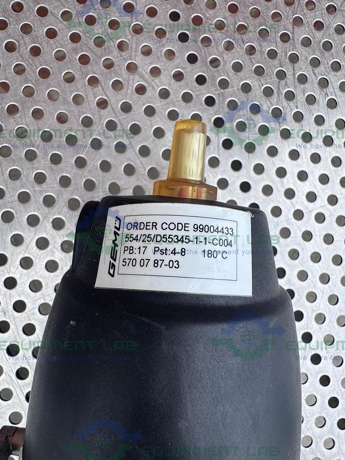 Used Gemu 554/25/D55 Pneumatic Angle Seat Globe Valve w/ 1" Sanitary Fitting