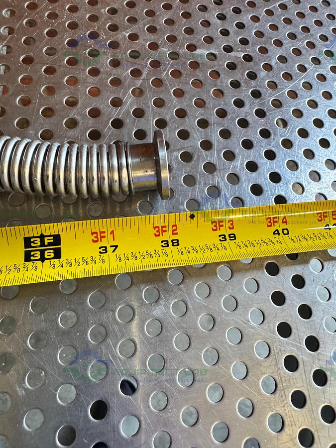 Used Stainless Steel Bellows Flexible Vacuum Hose 38" w/ KF 16/10 Fitting