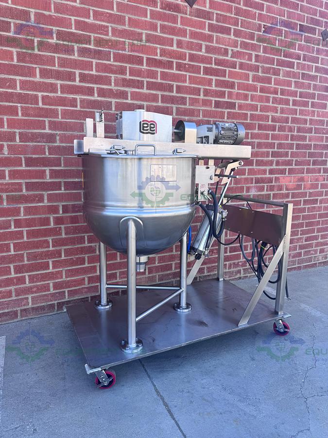Used Lee 350 Liter Scrape Agitation Stainless Steel Half Jacketed Reactor w/ VFD