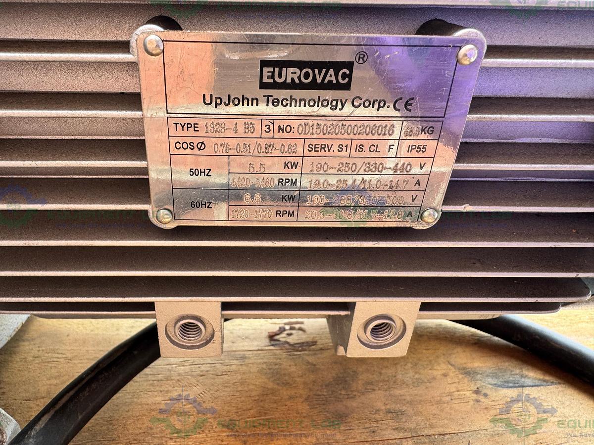 Used Republic  DRT-3100 Dry-Running Rotary Vane Vacuum Pump w/ Eurovac 5.5 kW Motor