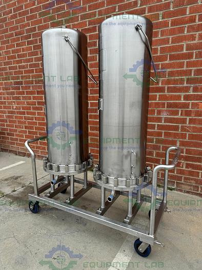 Used 2 Allegheny Stainless Steel Stack Disk Filter Housing 150 FV/PSIG on Casters
