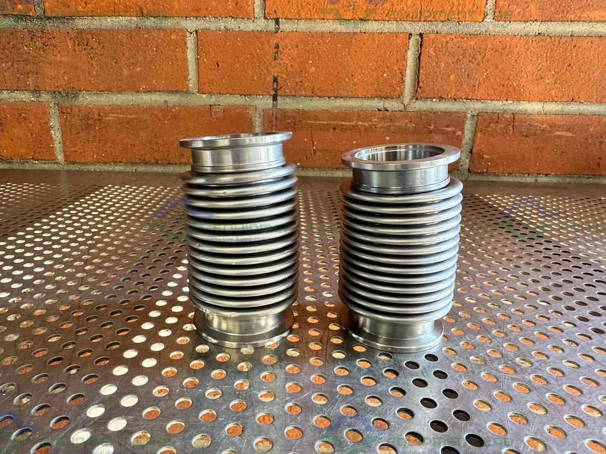Used Stainless Steel Bellows Flexible Vacuum Hose 4" w/ KF 40 Fitting