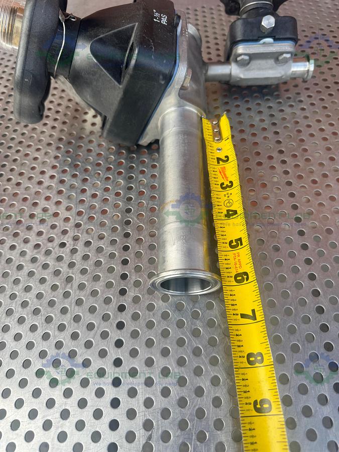 Used 2- ITT Pure Flo RA0.5MAX Diaphragm Valve w/ 1" to 1/2" Sanitary Fitting