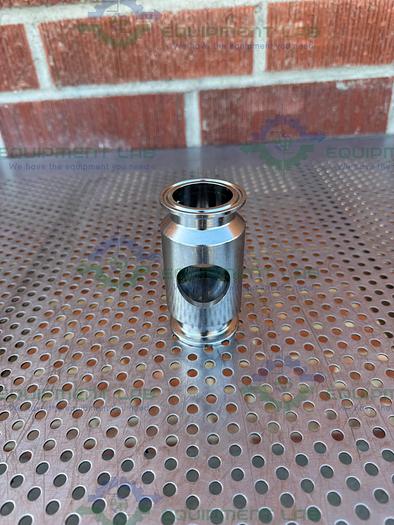 Used BBS System 223169 Stainless Steel In Line Sight Glass w/ 1 1/2" Sanitary Fitting