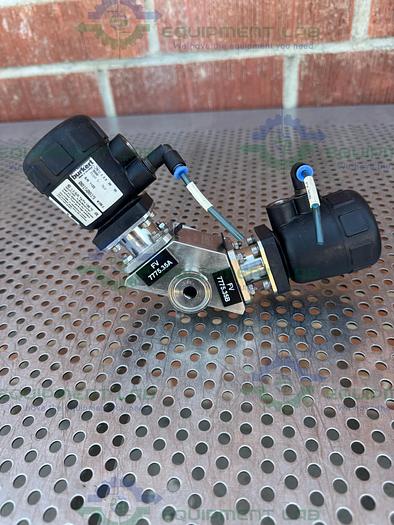 Used 2 Burkert 2031 A 8.0 00 00 0000 3-Way Pneumatic Solenoid Valve