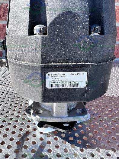 Used ITT Pure-Flo A216 Diaphragm Stainless Steel Valve 1.5" w/ Asco Valve Positioner