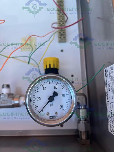 Used Hoffman 13" x 10" x 6" Enclosure w/ Malema Flow M-50-S23-10 Flow Switch, Gauge