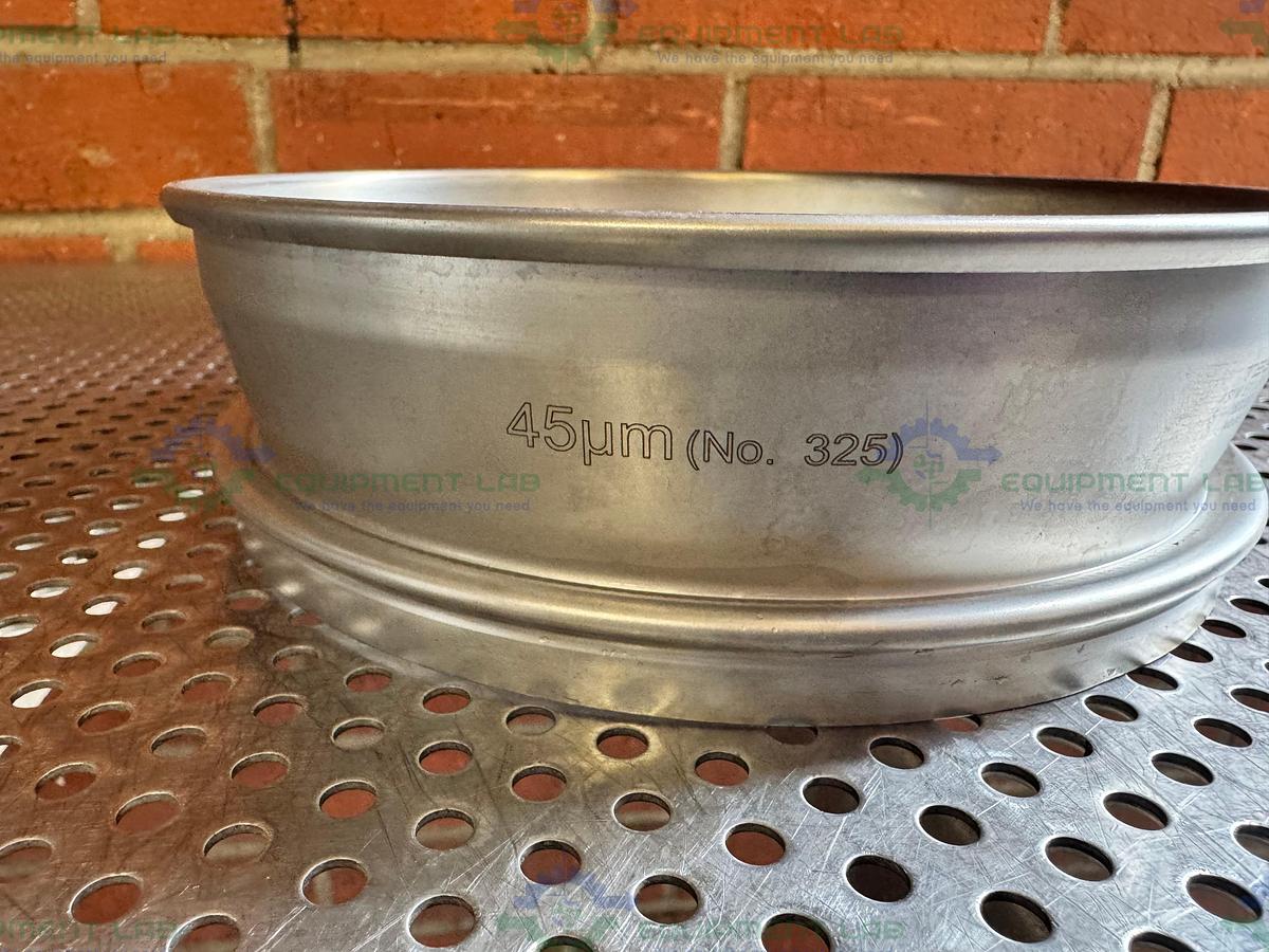 Used Retsch Sieve Frame and Screen, 8" Diameter x 2" Deep, 45um Mesh Size