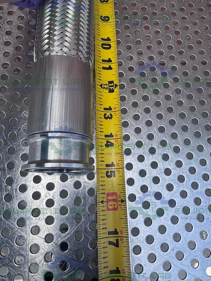 Used Harrington Stainless Steel Braided Hose 15" w/ 1 1/2" Sanitary Fitting