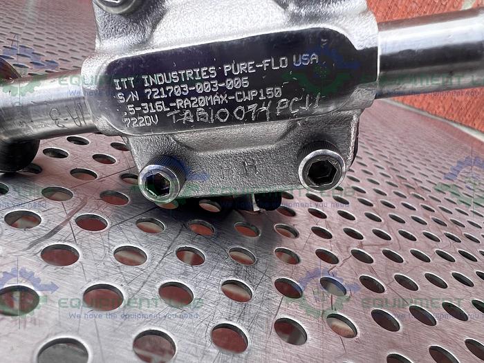 Used ITT Pure Flo .5-316L-RA20MAX Diaphragm Valve w/ 1/2" Sanitary Fitting
