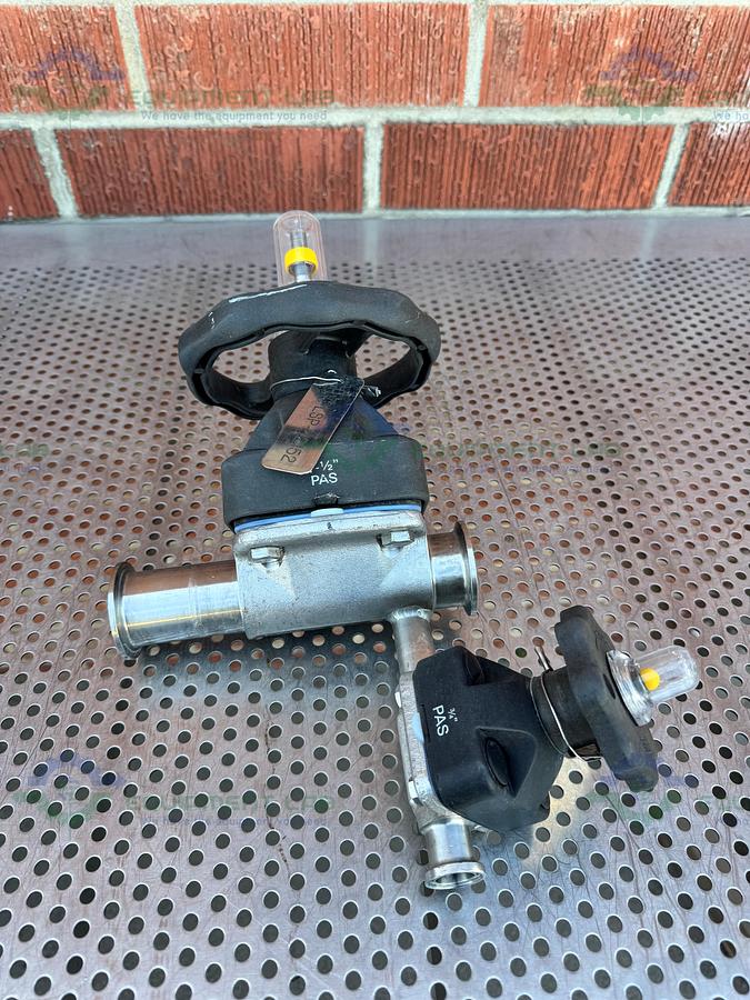 Used 2- ITT Pure Flo RA25MAX Diaphragm Valve  w/ 1 1/2" to 1/2" Sanitary Fitting