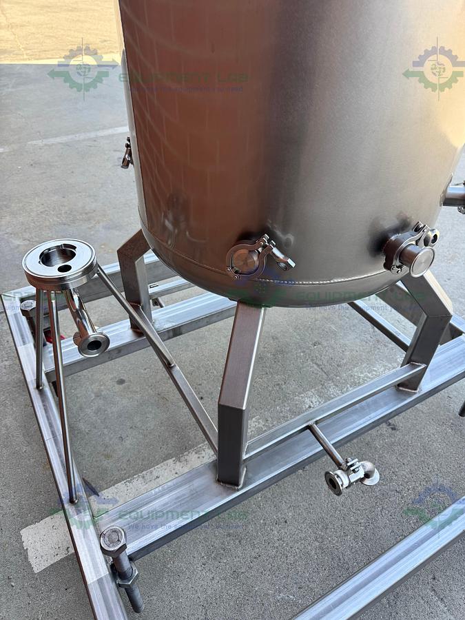 Used Unknown Brand 300 Liter Mixing Tank w/ Lenze 3 Phase Motor, Impeller