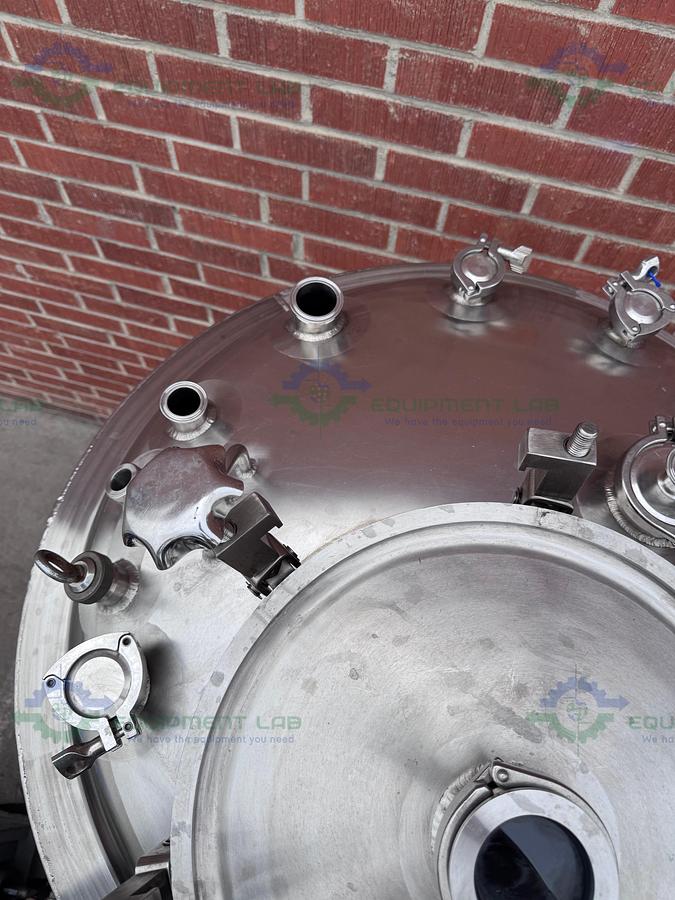 Used Feldmeier 1000 Liter SS Jacketed Reactor 50 FV PSI w/ VFD, 0.5 HP Bottom Mixer