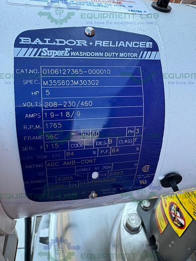 Used Allegheny 400 Liter Stainless Steel Jacketed Reactor 45 PSI w/ 5 HP Top Mixer