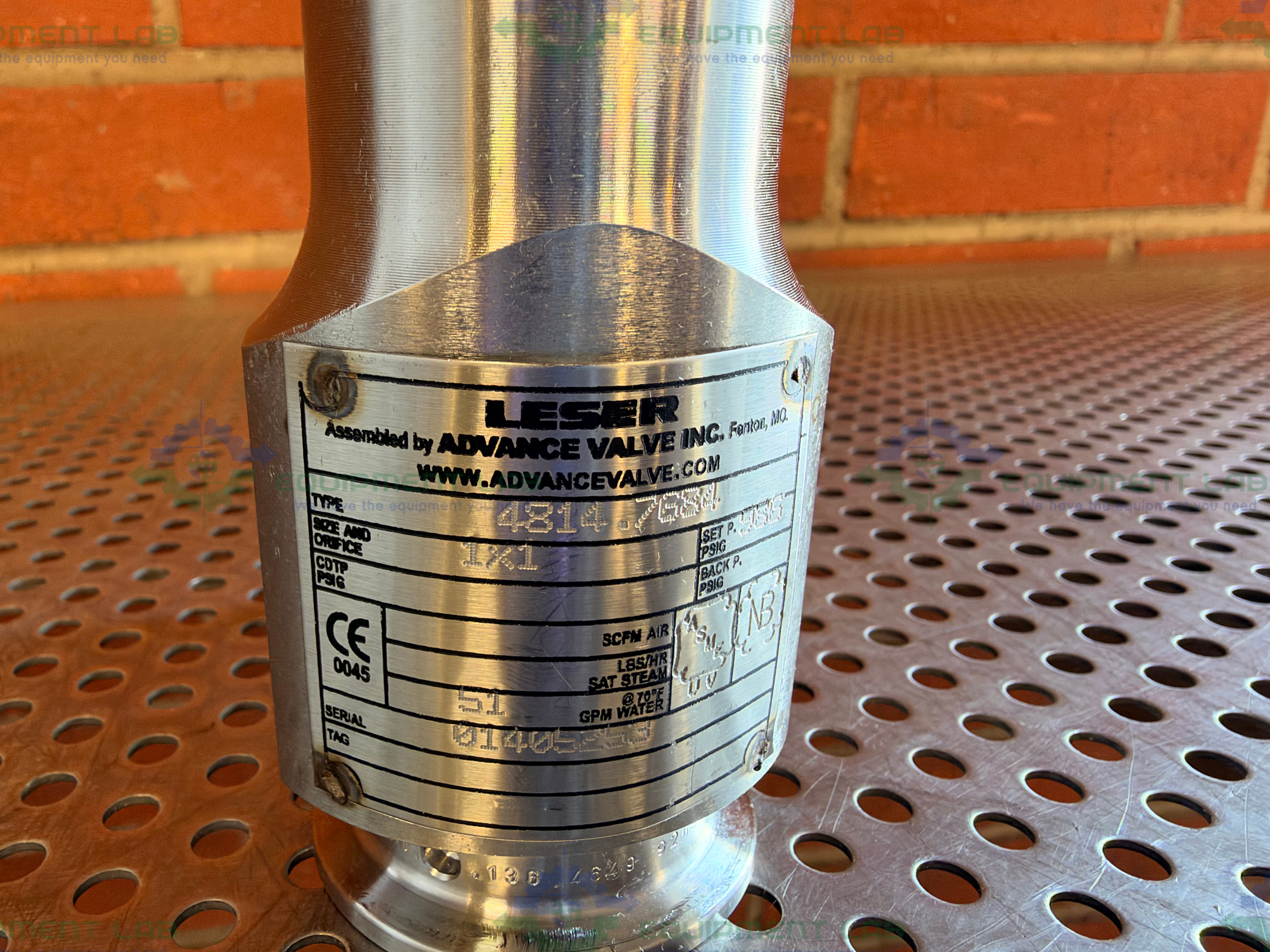 Used Leser 4814.7684 Spring Loaded Sanitary Safety Relief Valve w/1" Sanitary Fitting