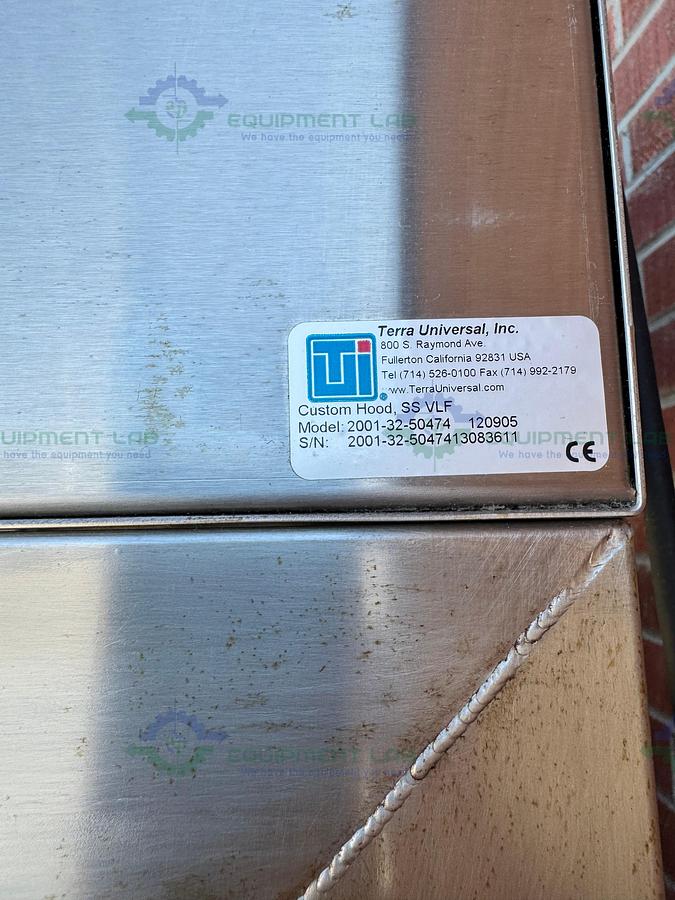 Used Terra Universal 2001-32-50474 Stainless Steel Laminar Flow Hood 74"
