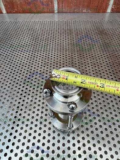 Used 316L Stainless Steel Single Wall In Line Sight Glass w/ 1 1/2" Sanitary Fitting